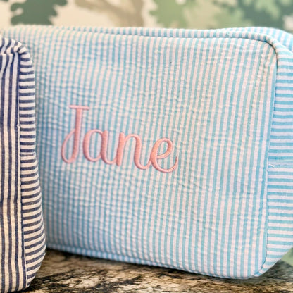 Seersucker Cosmetic Pouch